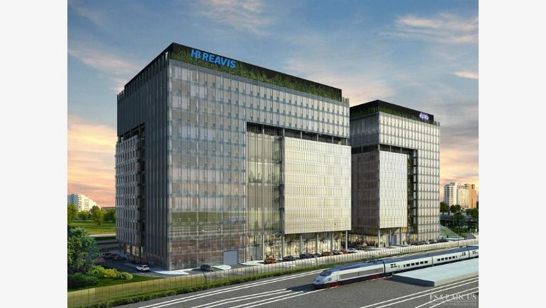 The project of office building complex West Station, which will rise as a cooperation between PKP and HB Reavis