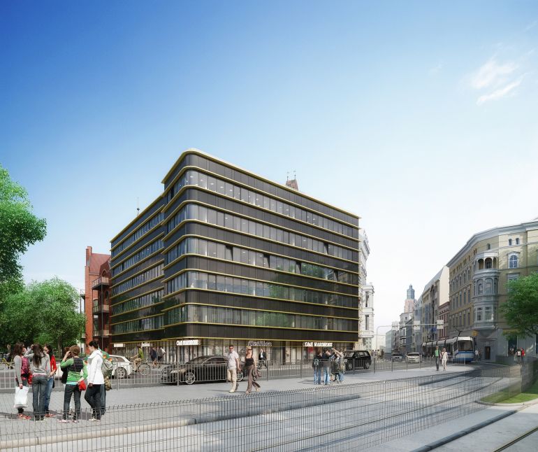 Nowy Alexanderhaus - wizualizacja biurowca realizowanego przez i2 Development we Wrocławiu