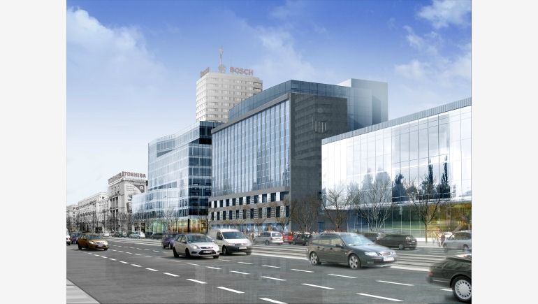 A computer rendering of Nowy Sezam office building in Warsaw