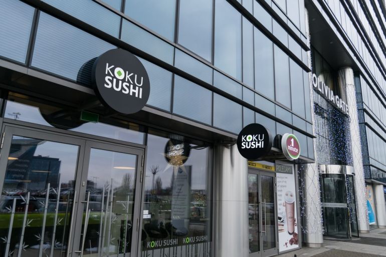 Wnętrze Koku Sushi w Olivia Business Centre