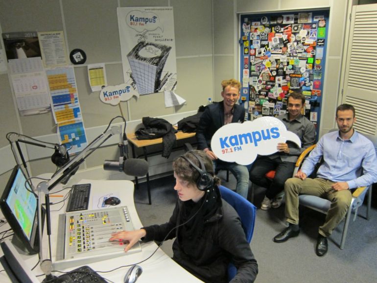 The winning team in Radio Campus. From left to right: Mateusz Rydlewski (captain), Marek and Pawel Zawadzki Janisiewicz