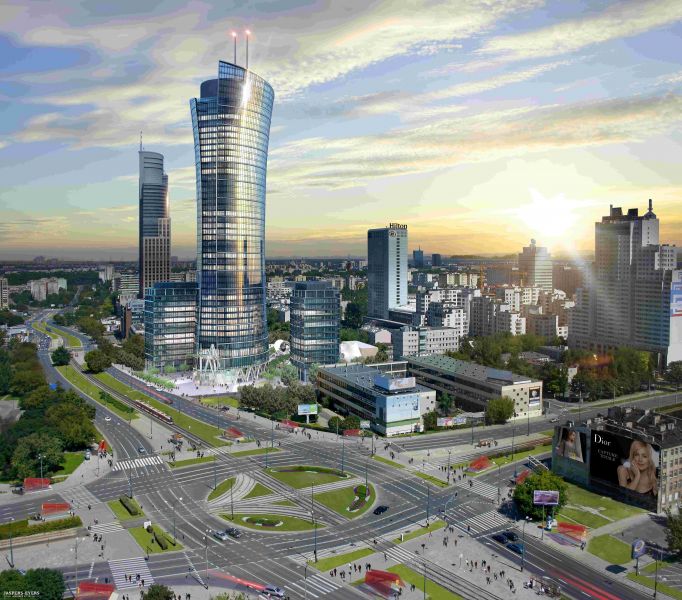  - Warsaw Spire is being built in Warsaw Wola close to Rondo Daszyńskiego metro station