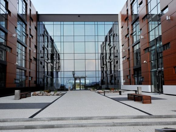  - A patio next to the office building B1 of the BCB Business Park in Gdańsk