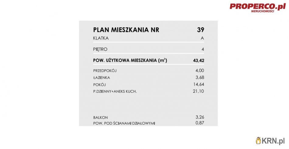 Włoszczowa - Młynarska - 43.42m2 - 
