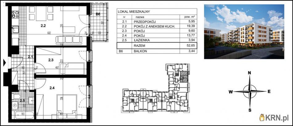 Kraków - 52.65m2 - 