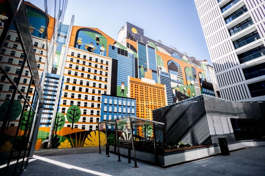  - Mural „Zrównoważone miasto” powstał przy biurowcu Atrium 2