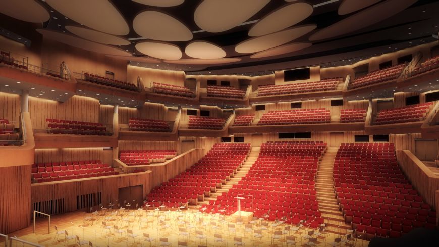  - Sala Audytoryjna ©Ingarden & Ewý – Architekci, Kraków, współpraca Arata Isozaki & Associates, Tokyo; Wizualizacja/e: Monokolor – Krzysztof Drozda