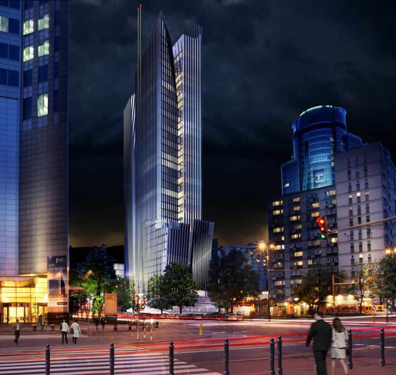 Pierwotna wizualizacja PHN Tower. Obecnie trwają prace nad wersją ostateczną projektu