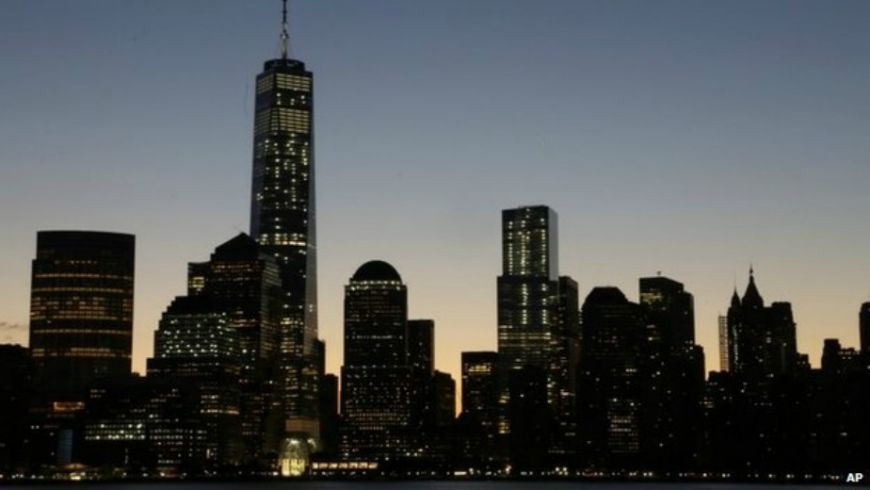  - One World Trade Center - widok przy zachodzie Słońca