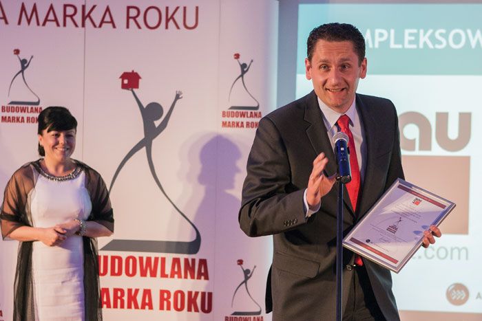  - Sylwester Szopa z Wyróżnieniem Budowlana Marka Roku 2014 w kategorii kompleksowe systemy ociepleń dla marki baumit