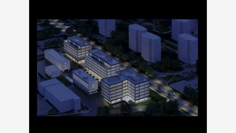 A computer rendering of Poznań Technological and Industrial Park, mat. Warbud