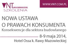 Szkolenie Nowa Ustawa o Prawach Konsumenta-Konsekwencje dla sektora budowlanego