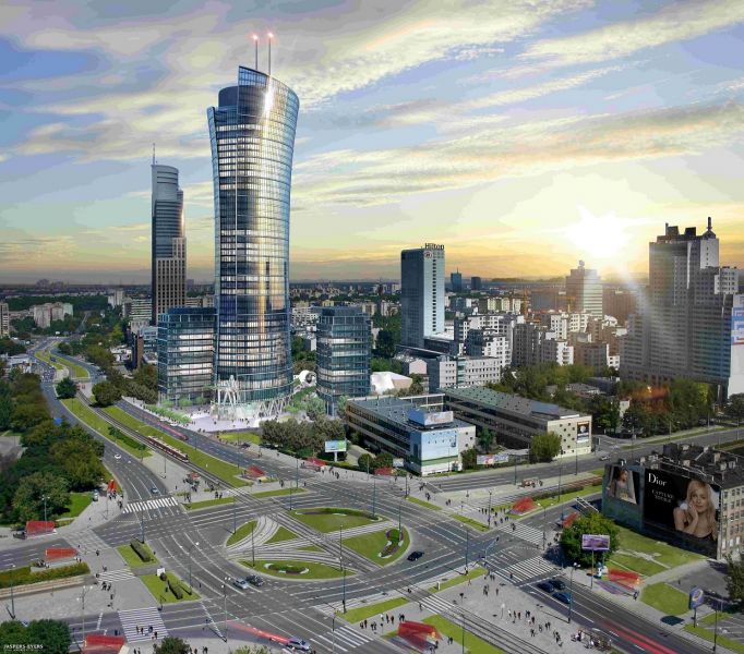  - Warsaw Spire is being built in Warsaw Wola district close to Rondo Daszyńskiego metro station