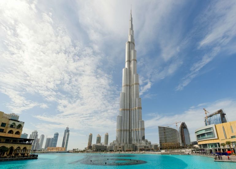 Burj Khalifa w Dubaju, obecnie najwyższy budynek na świecie, Copyright Axel Schmies
