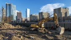 Office tower rises... under the ground