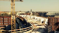 Progress at the construction site of OVO Wrocław – the floors are ready