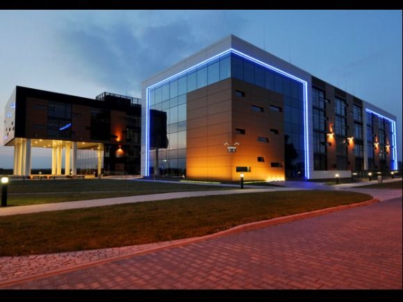  - A  view at the office buildiling B1 of the BCB Business Park complex by night