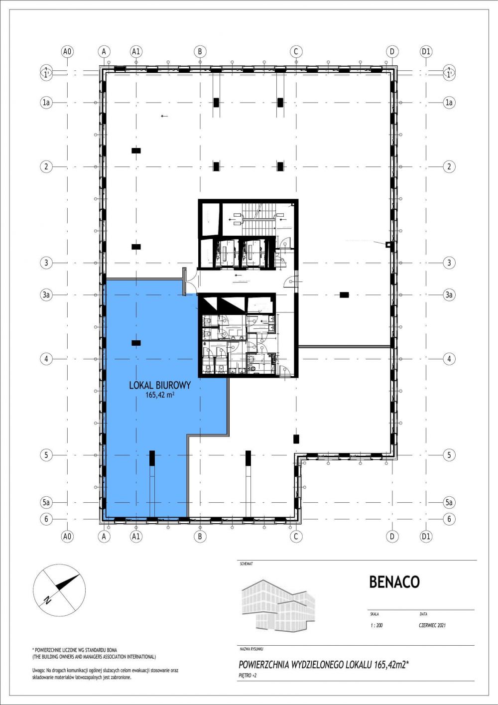 BENACO – lokal biurowy o pow. 165,42 m2 na II piętrze. - 