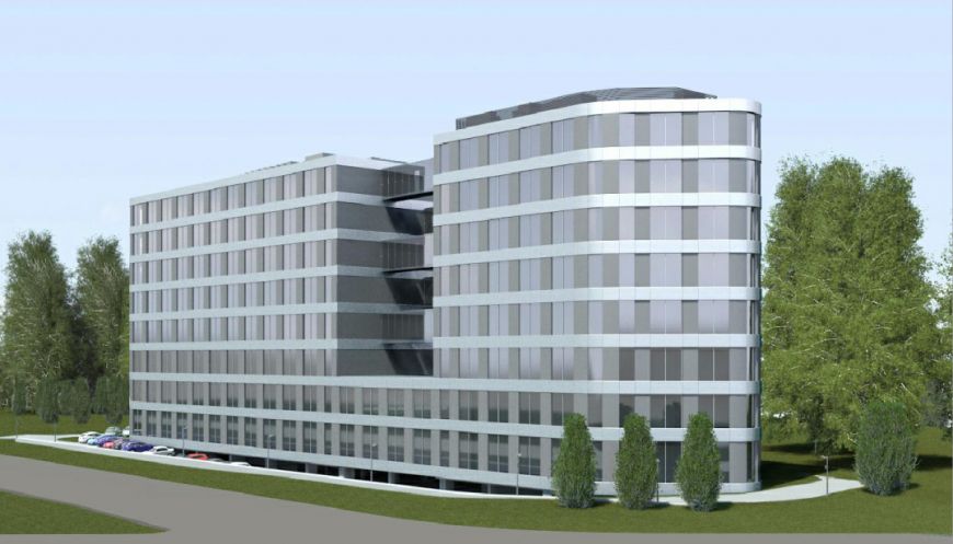  - Visualization of the office building on the crossing of Lublańska and Bora Komorowskiego St.