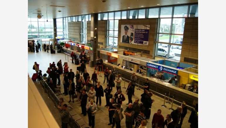 Interior of Jan Paweł II Airport in Cracow