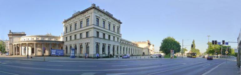 Świebodzki Station in the background office building designed by Archicom