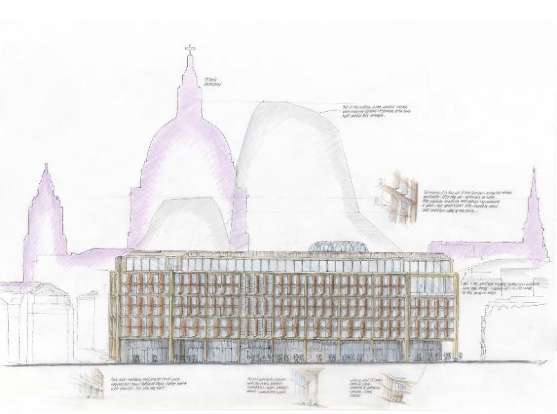  - Head office of Bloomberg in London (sketch Norman Foster)