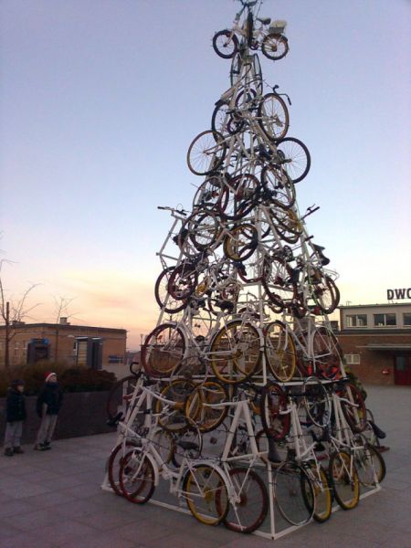 - Bicycle Christmas tree in Tczewo, source: TVN24 / Katarzyna Rachańska