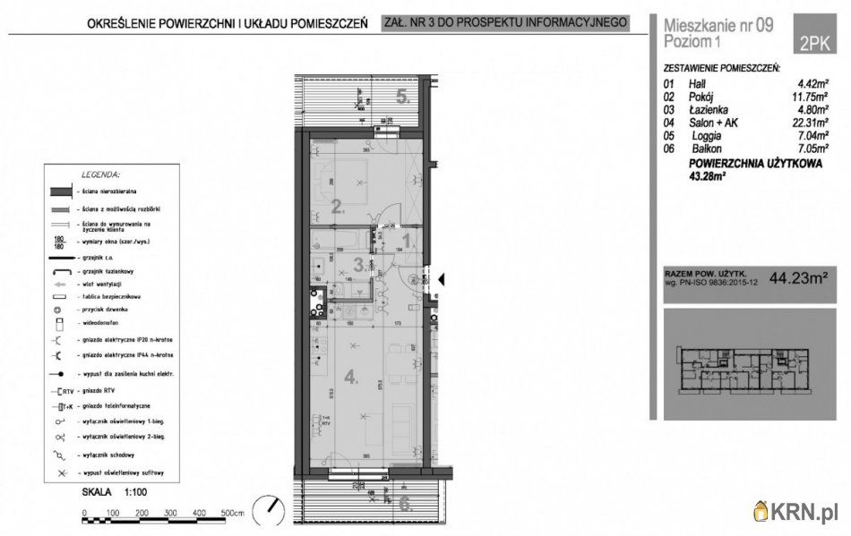 Warszawa - A. Fleminga - 44.00m2 - 