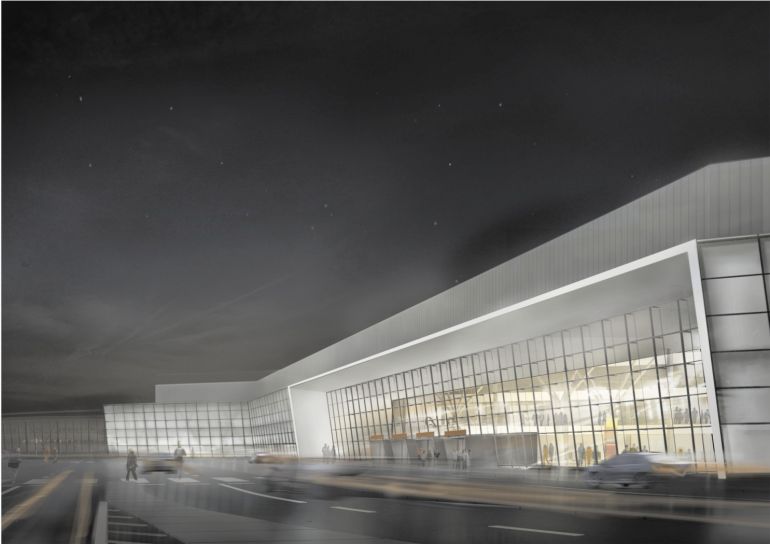 Visualization of T1 Terminal at Chopin Airport in Warsaw