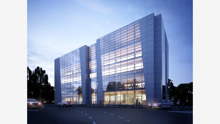 A computer rendering of MARS office building in Olsztyn