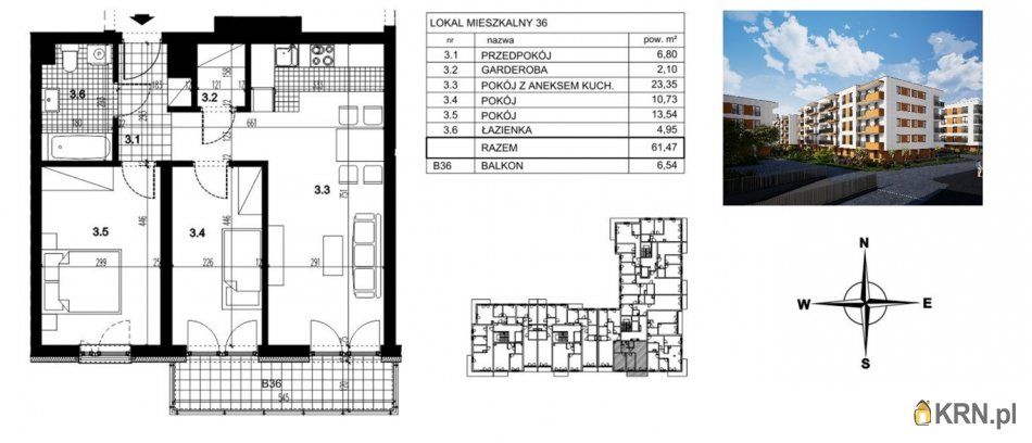Kraków - 61.47m2 - 