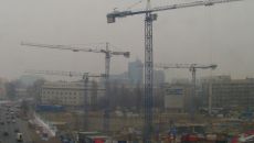 Unusual foundations of a skyscraper in Warsaw.