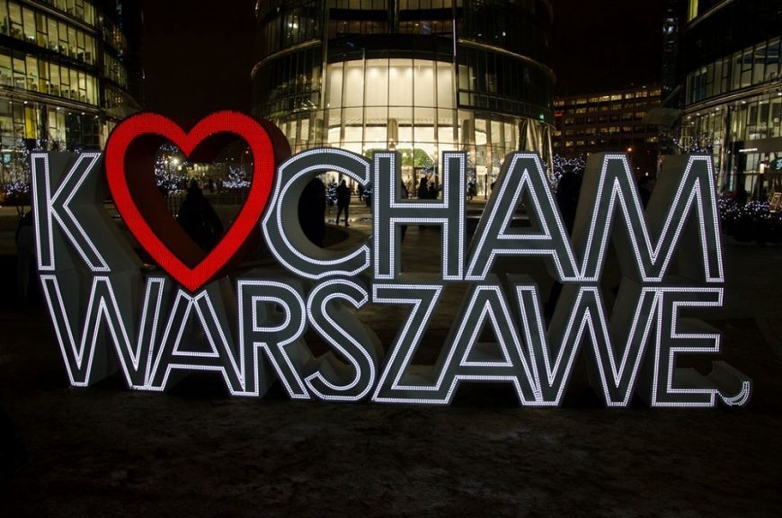  - "I love Warsaw" installation on European Square