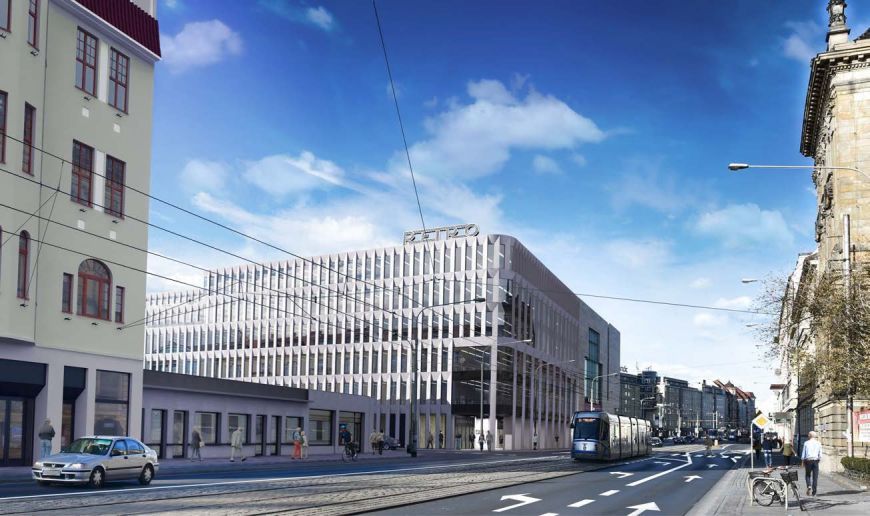  - Projekt biurowca Retro Office House inspirowany jest wrocławską architekturą początku XX w. (wizualizacja)