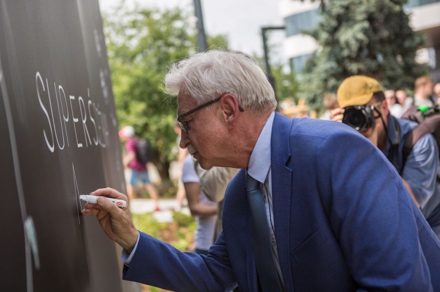  - Otwarcie Superścieżki; wiceprezydent Krakowa Tadeusz Trzmiel