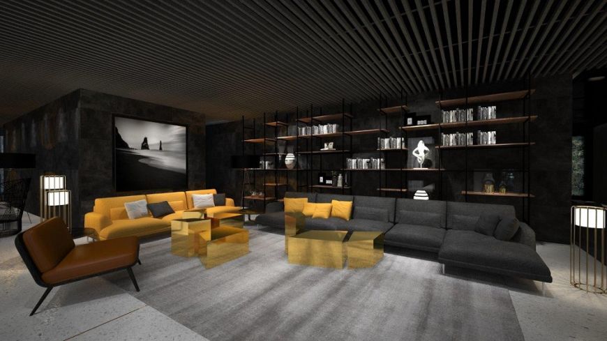  - Projekt lobby biurowca D48 przygotowany przez studio Robert Majkut Design