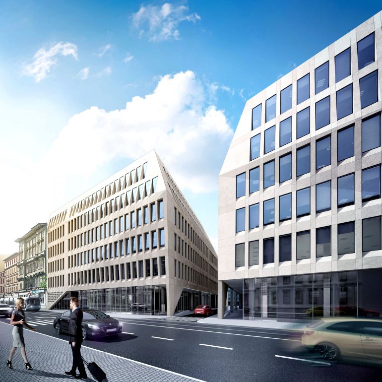 The new visualisation of Times II, an office building, Wrocław