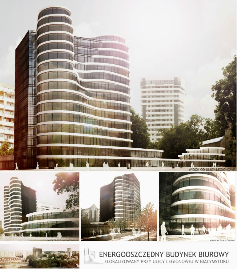 Energooszczędny budynek biurowy w Białymstoku - widok od ul. Legionowej