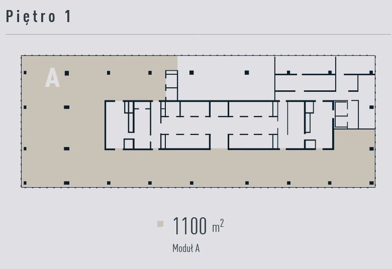 Piętro 1- Moduł A - 1100 m2 - 