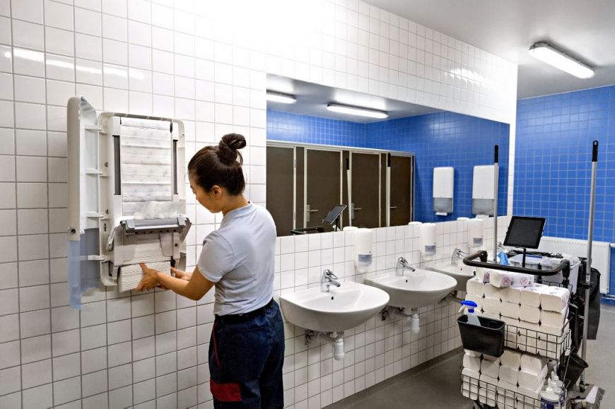  - Hand-driers are currently more often replaced with paper towels in toilets located in places with heavy traffic