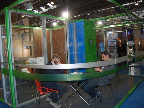  - A stand of Creoconcept company, which was a sponsor of the fair