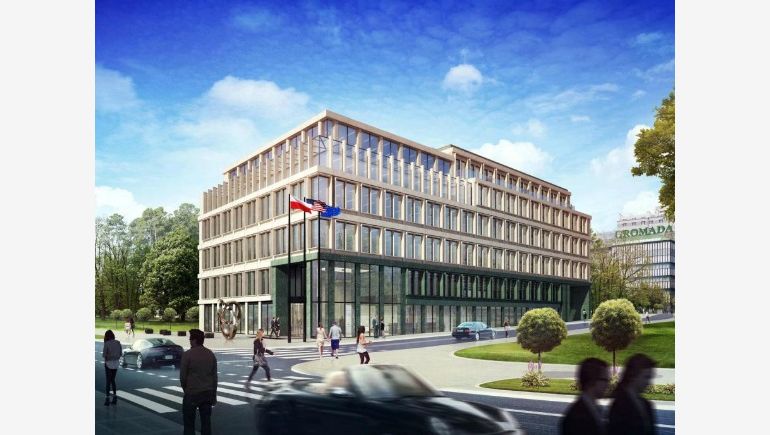 A computer rendering of Carpathia office building in Warsaw