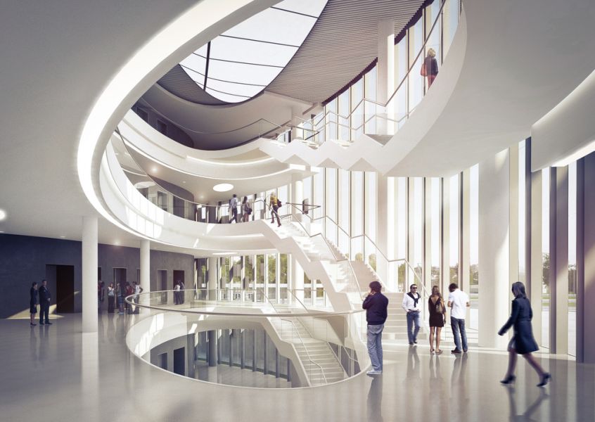  - Foyer ©Ingarden & Ewý – Architekci, Kraków, współpraca Arata Isozaki & Associates, Tokyo; Wizualizacja/e: Monokolor – Krzysztof Drozda