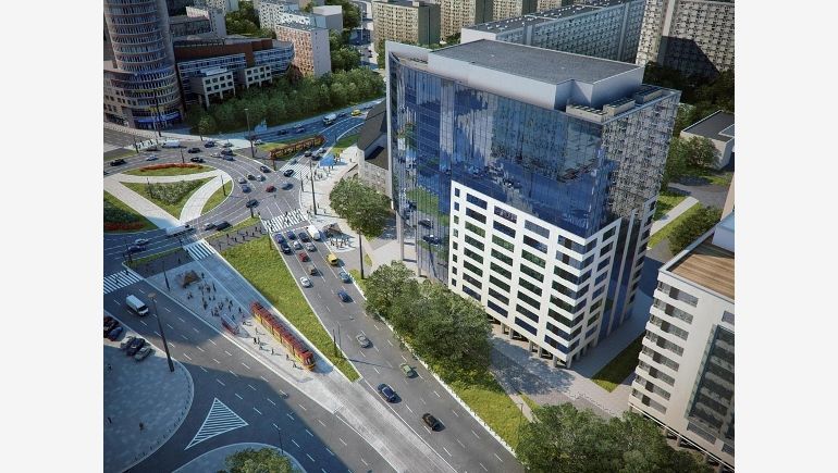 Na zdjęciu: realizowany przez Skanska Property Poland Atrium 1 (widok od ul. Grzybowskiej)