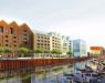 View at quayside of the Granary Island from marina at Szafarnia Street