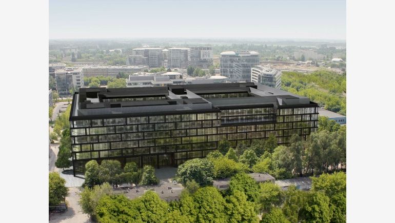 A visualisation of Konstruktorska Business Center in Warsaw.
